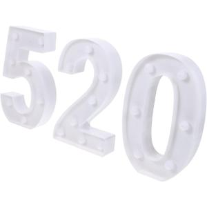 1Set LED Number Sign Light Romantic Decorative LED Light for Parties Weddings and Home Decor High Grade for Tabletop and Shelf Display