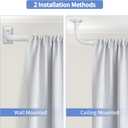 White Curtain Rods, Room Darkening Rod for Windows 48 to 90 Inches(4-7.5Ft), Wrap Around Curtain Rod, Heavy Duty Blackout Drapery Rods, Modern Decorative Window Treatment, White