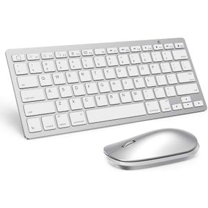 SPARIN Wireless Bluetooth Keyboard and Mouse for iPad (A16) 11th 10th Generation, iPad Air (13/11 inch), iPad Pro 13/12.9/11 inch, iPad 9th 8th Gen, iPad mini 7th -8.3 inch, Above iOS13- Silver White