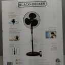 BLACK+DECKER 18-Inch Stand Fan with Pedestal Base, Height Adjustable Pedestal Fan with Remote and Touch Control Panel, Free Standing Fan with 90-Degree Oscillating and 3-Speed Settings, Black