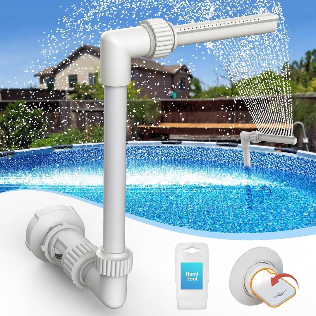 Klleyna Water-Fountain Swimming-Pool Sprinkle Accessories - Waterfall Above In-ground Pool, Cooling Spray for Outdoor Garden Pond Aerator Circulation, High Pressure Jet Fountain Pump Attachment