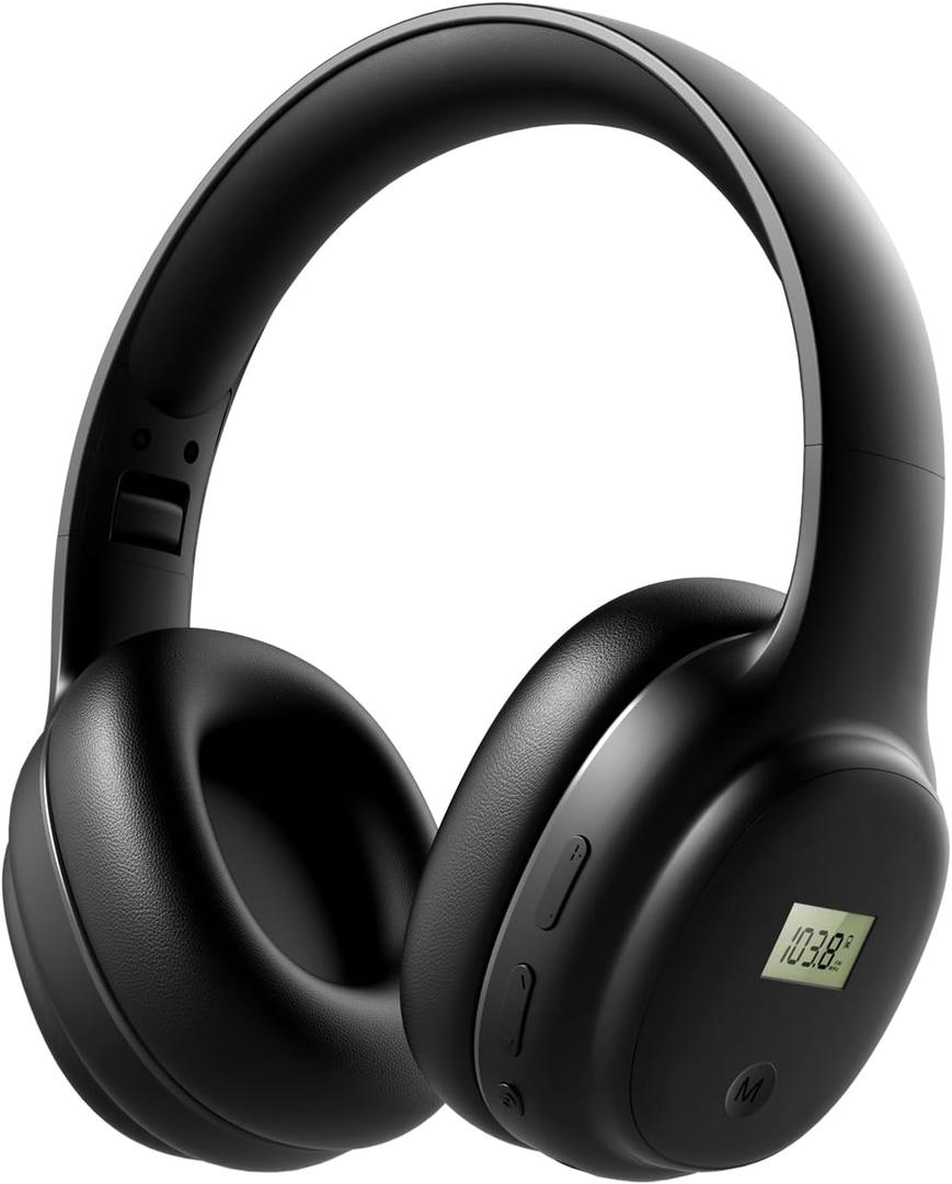 Rechargeable and Portable Personal FM Radio Headphones with Best Reception, Wireless Headset Radio Ear Muffs for Jogging, Mowing, Cycling, Meeting FM Receiver - Upgrade Type-C
