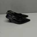 RIBONGZ Black Heels for Women Slingback Kitten Heels Closed Pointed Toe Ankle Strap Low Patent Leather Heeled Sexy Pumps Wedding Bride Guest Party Evening Prom Formal Herls Dressy Shoes, Size: 6.5