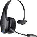 Trucker Bluetooth Headset, Wireless Headset with Mic, Bluetooth Headsets with Dual Noise Cancelling Microphone & Mute Button, 55Hrs Working Time PC Headsets for Cell Phones, Computer, Truck Driver (Black)