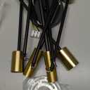 Modern Sputnik Chandelier Ceiling Light Fixtures, 6-Lights Mid Century Industrial Metal Semi Flush Mount Lamp for Bedroom Dining Room Living Room Kitchen Hallway Office-Black and Gold