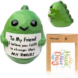 4 x Funny Gifts for Friends,Best Friend Birthday Gifts for Women Friendship,3.2 Resin Positive Dinosaur Figurine Home Decor,Cute Fun Emotional Support Gift Ideas