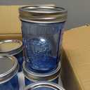 WELLIFE 6-Pack Mason Jars 16 oz with Lids Blue Wide Mouth Glass Mason Jars, Airtight Leak-Proof Canning Jars for Food Storage, Fermenting, Pickling, Freezing, and Crafts