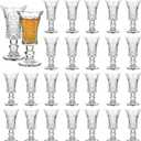 Round 1.3-Oz Shot Glasses, Lead-Free Glass, Clear Heavy Base Shot Glass (Set of 24)