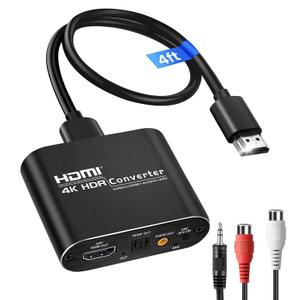 avedio Links HDMI ARC Audio Extractor Converter 4K@60Hz, HDMI to Optical Toslink SPDIF + 3.5mm AUX Jack Stereo Audio Adapter Converter Splitter Inserter Embedder Support HDCP2.2 Digital PCM DTS 5.1