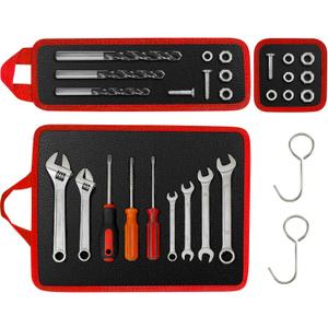 Magnetic Tool Mat Set with Hook, 12.6" x 9.6" Non-Slip Magnetic Pads, 3 Different Size Parts Tool Holder Pad for Mechanics, Garage, Workshop & Auto Repair