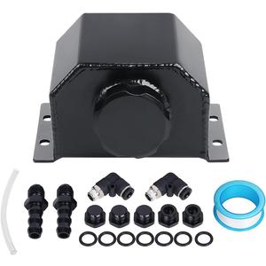 LokoCar Coolant Radiator Tank Reservoir Expansion Overflow Tank Universal 1L Aluminum Black (1 Litre, Black)