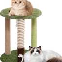 19.3 Cat Scratching Post Cat Tree Tower with Carpeted Base Play Area, Three Color Scratch Posts, with Cat Toys Hanging Ball and Mouse Hole for Indoor Cats and Kittens