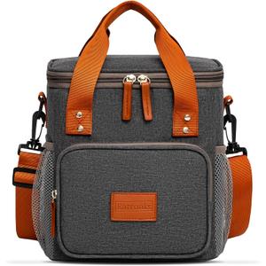 Lunch Box Insulated Lunch Bag for Men, Women  Waterproof Reusable Cooler Bag with Adjustable Shoulder Strap for Men Women Kids  Ideal for Office Work School Picnic (Grey) (Gray)