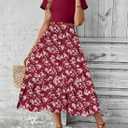 Dokotoo Women's Summer 2025 Maxi Dress Ruffle Short Sleeve Casual Floral Print Long Flowy Dresses (XL)