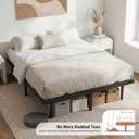 14 Inch Queen Bed Frame, Metal Platform Bed Frame Queen Size with Storage Space, No Box Spring Needed, Sturdy Steel Slat Support, Hidden Recessed Legs, Safety Corner Protectors, Easy Assembly