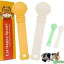2pcs Cat Strip Feeder, Happy Spoon for Cats, Lickable Squeezable Creamy Treat, Wet Treats Dispenser, Cat Treat Spoon Squeeze, (Beige&Green/Beige&Orange)