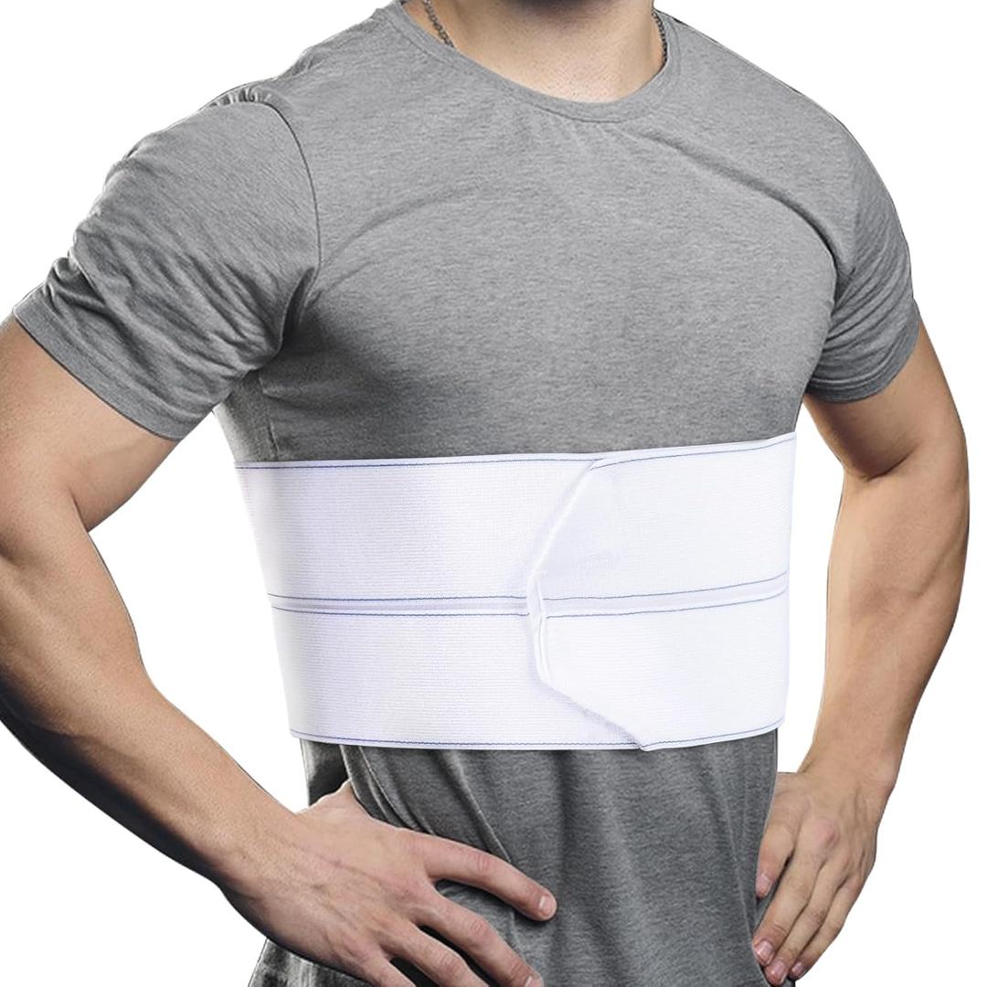 Rib Injury Binder Belt, Universal Men's Rib Cage Support Belt for Bruised, Fractured or Dislocated Ribs Protection, Post Surgery Compression Belly Band Wrap and Chest Support (Universal Male)