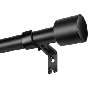 1 Diameter Curtain Rods Itself is 30 to 144 inch 1 Pack Fit 30-142 inch, 66 to 120 inch Window with Heavy Duty Adjustable Rod Matte Black Splicing Metal Extra Long Curtain Rod for Windows
