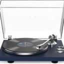 Turntables Belt-Drive Record Player with Wireless Output Connectivity Vinyl Player 33&45 RPM Speed Phono Line Output USB Digital to PC Recording ATN3600L MM Cartridge&Counterweight Dark Blue