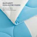 Cooling Blanket for Hot Sleepers - Queen Size Lightweight Breathable Tencel Blend, Double Sided All-Season Comforter, Temperature Regulating & Machine Washable (Blue+White, Queen (90''x90''))