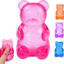 Stress Bear Taba Squishy Balls, Bear Toy Taba Squishy Toys for Kids Stress Relief Squeeze Balls for Valentines Day Gifts Birthday Gifts Party Favors-Rosy