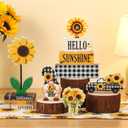 11 Pcs Sunflower Table Decorations Sunflower Tiered Tray Decorations Set Car Gnome Stack Signs Sunshine Farmhouse Rustic Table Tiered Tray Decor for Home Party