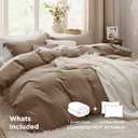 Bedsure Coffee Duvet Cover King Size - 3 Pieces Prewashed Cotton-Like Extra Soft Bedding Set, Includes 1 Duvet Cover 104x90 Inches with Zipper Closure & 2 Pillow Shams, Comforter Not Included