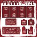 Fourluoo 10 Pcs Farmhouse Kitchen Decor and Accessories Set 4 Kitchen Towels 2 Pot Holders 2 Oven Mitts 2 Rugs for Cooking Baking Mom Housewarming Gifts(Red,Classic Style)