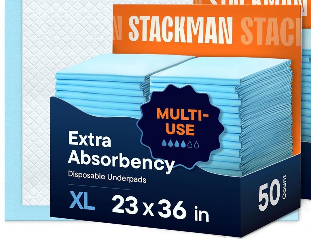 Chucks Pads Disposable [50 Pack] Adult Incontinence Underpads  XL Super Absorbent Protective Bed Pads, Leak-Proof Pads – Pee Pads for Kids, Adults and Pets – Dog & Puppy Training Pads
