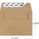 ValBox A1 Invitation Envelopes 100 Qty - 3.5 x 5" Brown Envelopes Self Seal for Invitations, Wedding, Baby Shower, Small Gift Cards, Thank You Notes, RSVP - 5.125 x 3.625 Inches