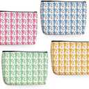 4 Pieces Preppy Stuff Preppy Makeup Bag Preppy Gifts for Women Teen Girls Monkey Lover Friend Bestie Sister Coworker Birthday Christmas Friendship Gifts Cosmetic Bag Travel Pouch Preppy Bag