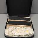 Upgraded Rummy Cube Game 6-8 Players with Portable Travel Case, 240 Melamine Rummy Tiles & 8 Wooden Holders, Classic Family Strategy Board Game for Adults Kids