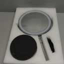 10X Lighted Makeup Mirror, 360 Rotation and Liftable, 3 LED Light Setting, Rechargeable Double Sidede Magnifying Vanity Mirror, Adjustable Brightness Cosmetic Light up Mirror, Silver (15"L x 8"W)