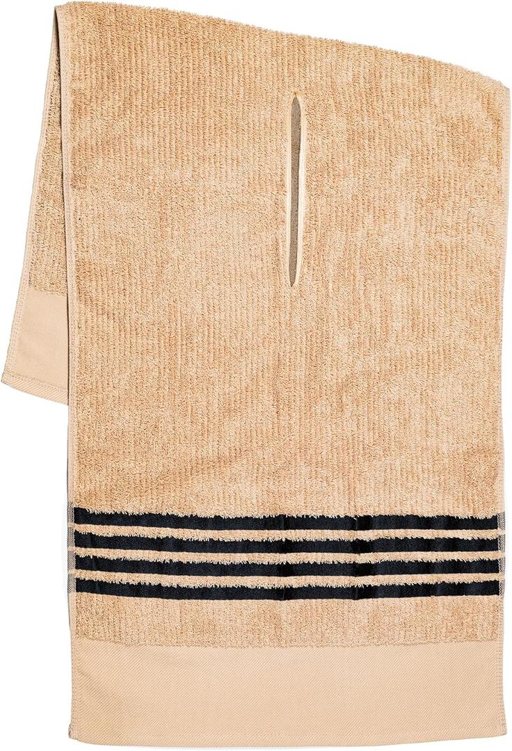 The Tour Towel | Large Golf Caddy Towel Terry Cloth, Absorbent 19" x 44", Center Cut, Perfect Hang Golf Cart Accessory and Golf Bag