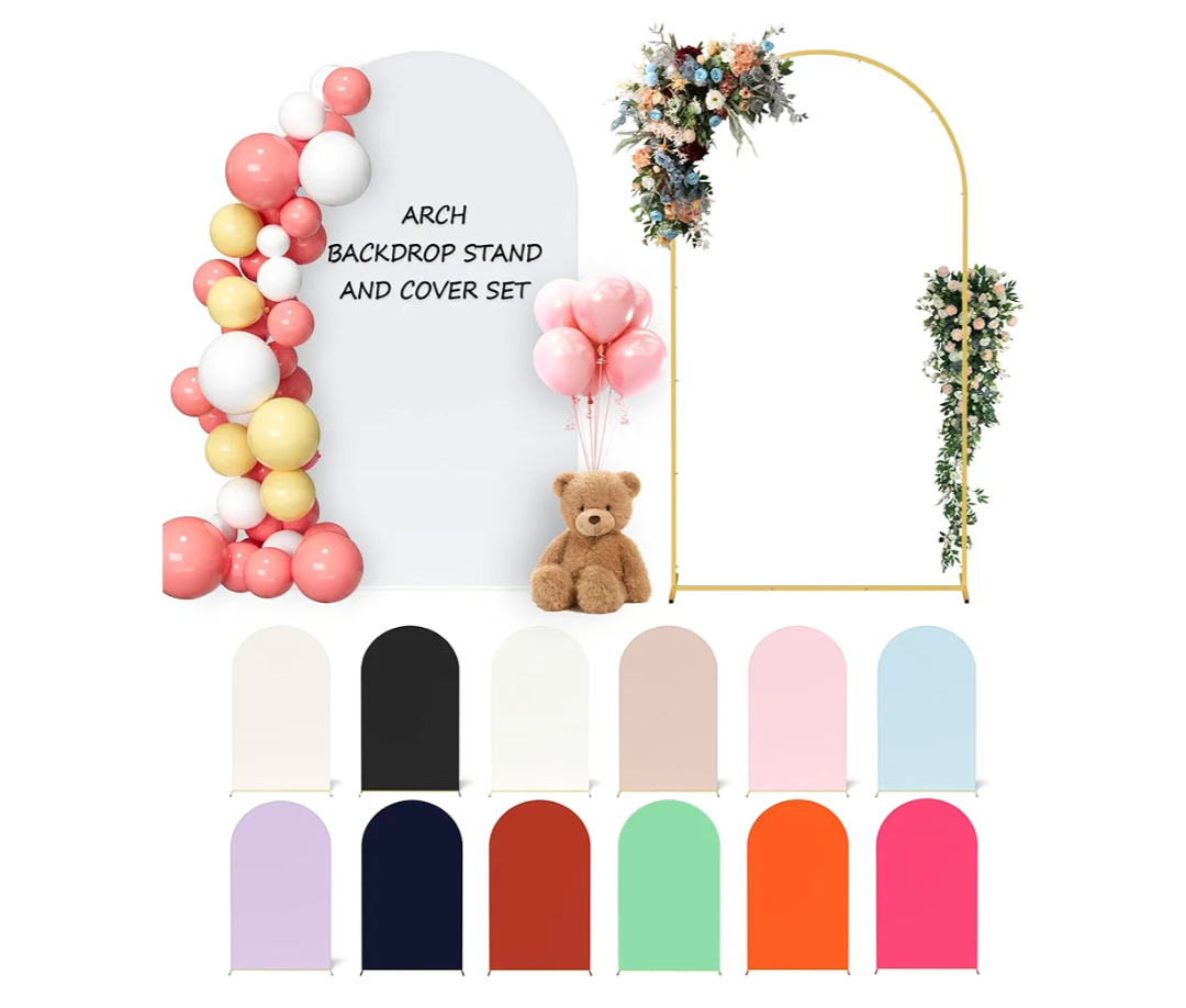 Balloon Party Arch1,8 ×0,8m Metal Photo Balloon Arch Backdrop Stand for Wedding Birthday Party Baby Shower Ceremony Graduation Decoration, Gold