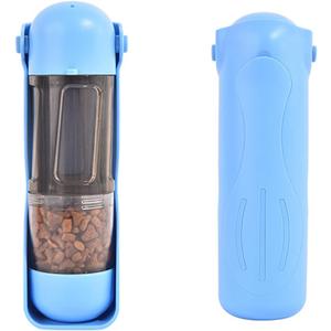 Dog Water Bottle,300ml Portable Leak Proo Pet Water Dispenser with Treats Cup Multifunctional Detachable Design for Pets Outdoor Walking, Hiking, Travel, Food Grade Plastic