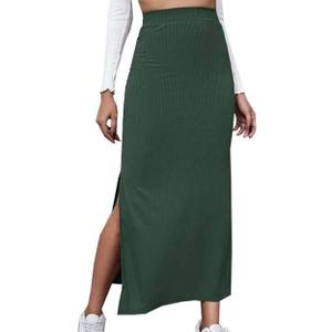Ladies Skorts Skirt for Women Ribbed Wrap Slit Pencil Criss Cross Basic Maxi Long Skorts 2025 Regular Fit Size M