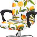 Smiry Stretch Printed Office Computer Chair Covers, Universal Desk Rotating Chair Slipcovers Removable Washable, Soft Fit Anti-Dust Spandex Protector Cover with Zipper, Yellow