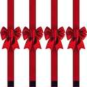Christmas Cabinet Bows Festive Ribbons Large X-Mas Door Ribbon Party Decorations, Red