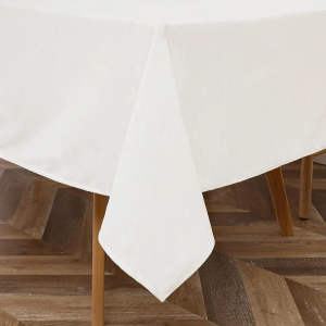 PVC Faux Leather Rectangle Tablecloths | (TCE10-5490) White Waterproof & Spill Proof Dining Table Cover | Decorative Washable Tablecloth for Home, Kitchen, Party (54X90)