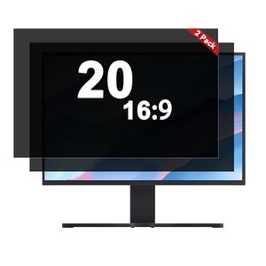 Vxaop [2-Pack] 20 Inch Computer Privacy Screen Filter (16:9 Aspect Ratio) - Removable, Anti Glare & Blue Light Blocking, Compatible with HP Dell ASUS Acer Samsung Monitors