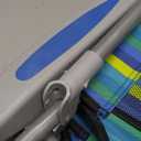 Portable Beach Chair for Adults, Outdoor Camping Chair Lay Flat Folding Backpack Beach Reclining Chair with 5 Positions, Headrest, Cup Holder, Heavy Ocean Striped