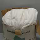 Bedsure Heated Blanket Throw Blanket - Fast Heating Electric Blanket, Soft Flannel Heated Throw with 4 Time Settings, 6 Heating Settings, Warm Gifts for Grandma (50x60 inches, Ivory)