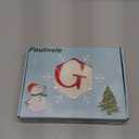 20 Inches Christmas Stockings with Initials,Knit Embroidered Letter White Christmas Stocking,Monogram Christmas Stocking for Famliy Holiday and Xmas Tree Fireplace 