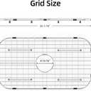 Sink Protector Grid 26-1/16" x 14-1/16", Centered Drain with Corner Radius 3-1/2" for Kitchen Sink Centered Drain with Corner Radius, 304 Stainless Steel Material