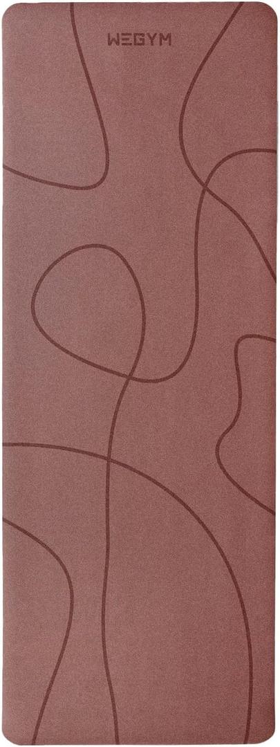 4mm Cushioned Exercise Mat for Yoga & Pilates - Anti Slip, Polyurethane with Suede Top & Carrying Strap (Rose Pink)