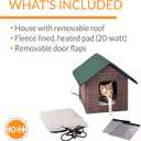 K&H Pet Products Heated Outdoor Cat House for Outside Pets in Winter, Weatherproof Outdoor House for Ferals, Insulated Kitty Shelter, 2 Doors, Waterproof Heated Cat Bed, Safety Listed - Log Cabin 20W