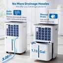 FreAire 54Pint Dehumidifier for 4500Sq.Ft, Compressor Dehumidifiers for Home, Front Humidity Value Display&Quiet Dehumidifier for Basement, Bedroom, Bathroom, with Drain Hose, 1.13 Gallon Water Tank