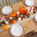 Fall Pumpkin Garland for Mantle Halloween Velvet Pumpkin Garland Autumn Harvest Hanging Decoration for Fireplace Mantel Porch Wall Centerpiece Thanksgiving Party Indoor 6ft(Brown)