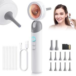 Otoscope Ear Camera with 1.38” IPS Screen, HD Ear Scope with Lights, Otoscope Camera for Adults Kids and Pets, 12 Silicone Specula Tips, Support Photo & Video, 32GB TF Card